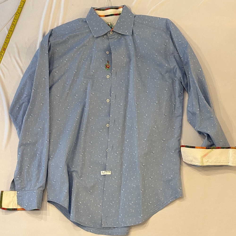 Robert Graham Blue Casual Button Down Shirt